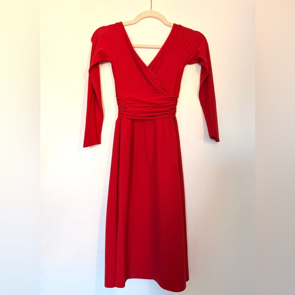 Le Petite Robe di Chiara Boni Elegant Red Long Sleeve Dress
